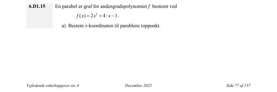 Vejledende enkeltopgave 6.D1.15