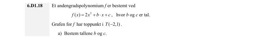 Vejledende enkeltopgave 6.D1.18