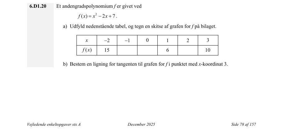 Vejledende enkeltopgave 6.D1.20