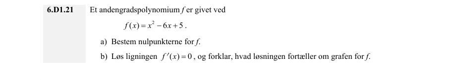 Vejledende enkeltopgave 6.D1.21