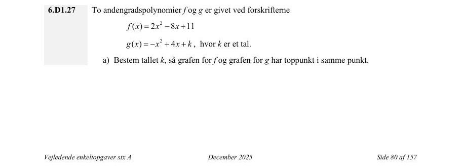 Vejledende enkeltopgave 6.D1.27