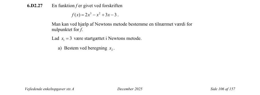 Vejledende enkeltopgave 6.D2.27
